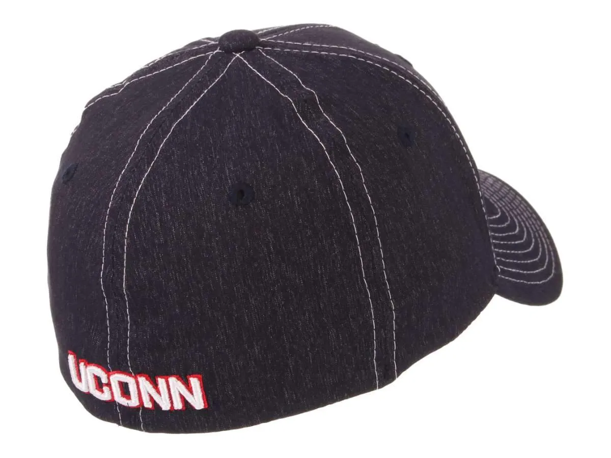 UCONN Huskies Zephyr Dark Navy "Center Court" Structured Fitted Hat Cap