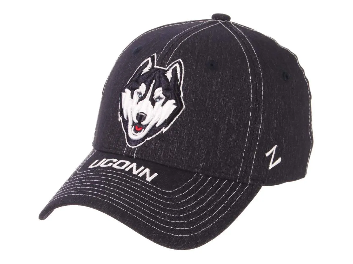 UCONN Huskies Zephyr Dark Navy "Center Court" Structured Fitted Hat Cap