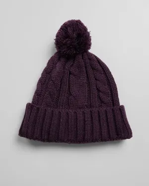 Unisex Cable Knit Pom Beanie