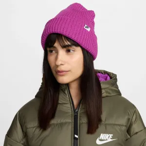 Unisex Peak Waffle Knit Beanie - Hot Fuchsia