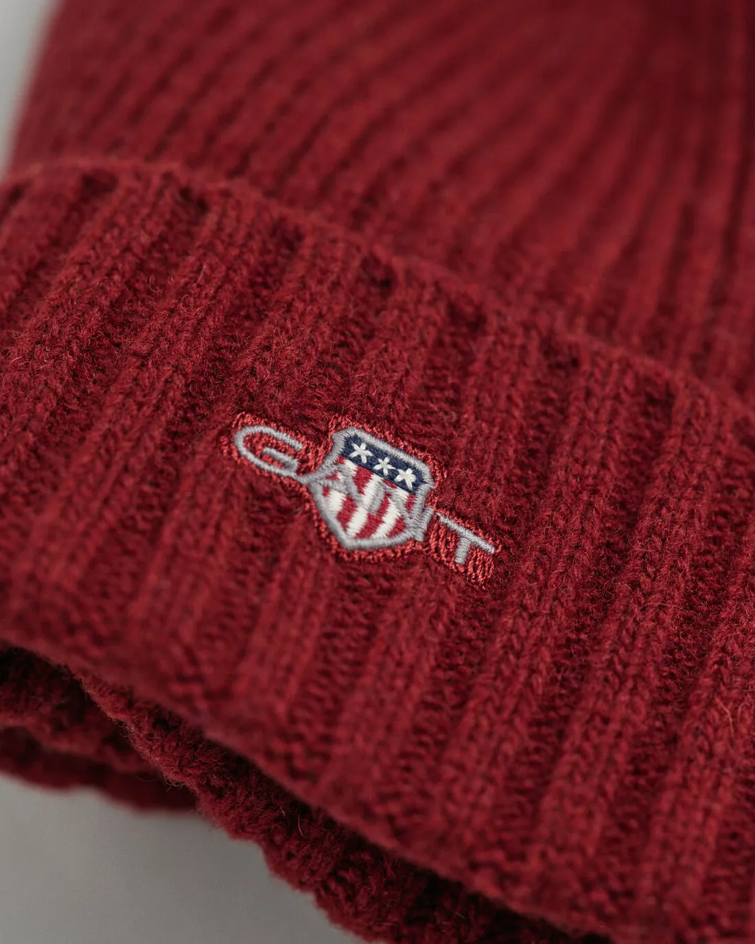 Unisex Shield Wool Beanie - Burgundy (Plumped Red)
