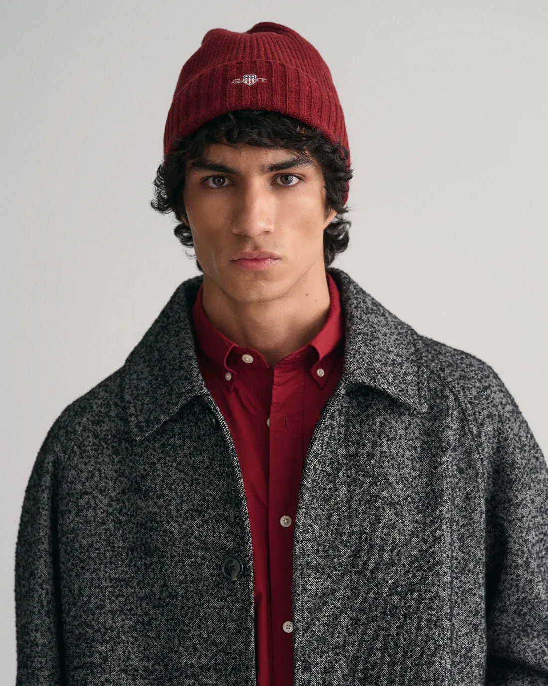 Unisex Shield Wool Beanie - Burgundy (Plumped Red)
