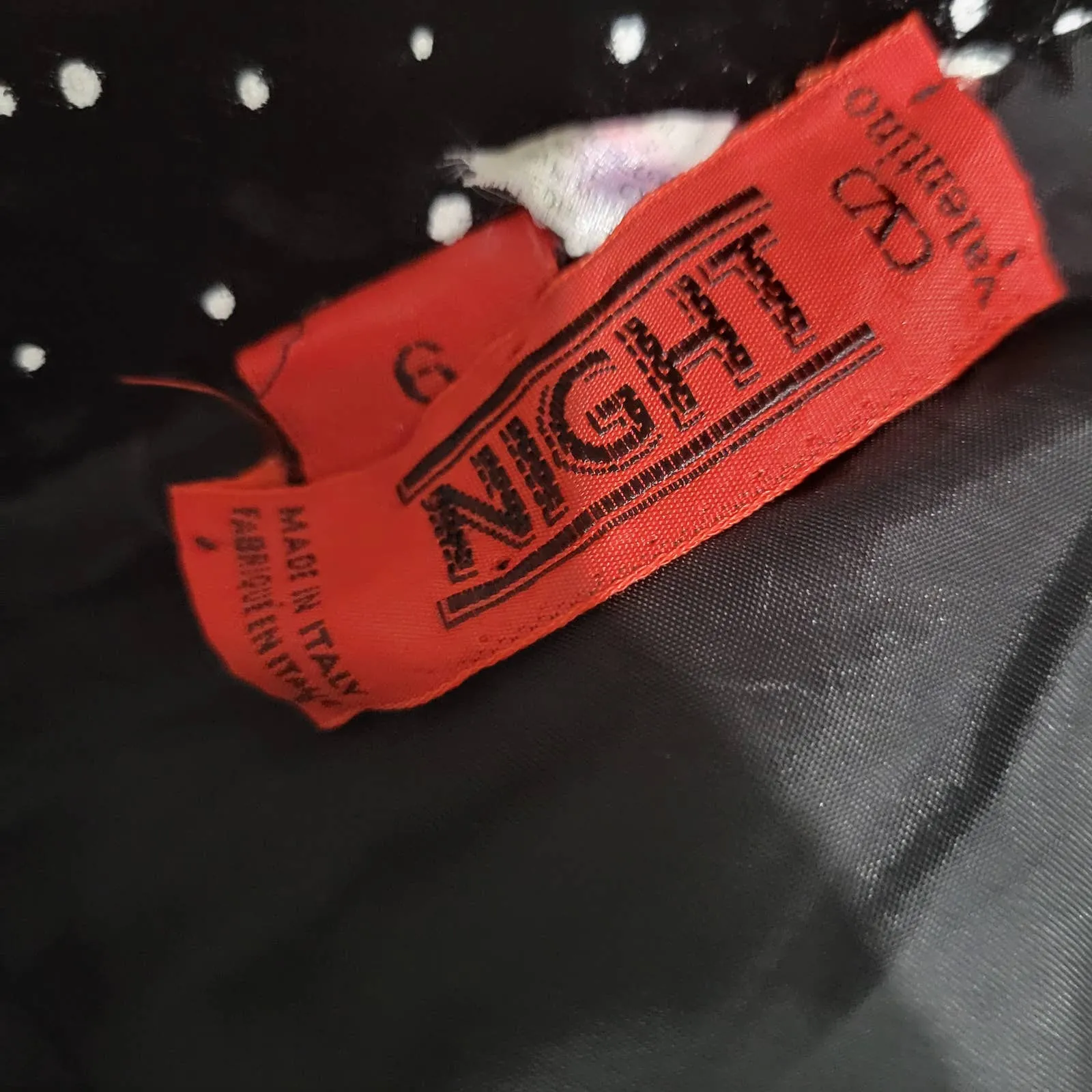 Valentino Night Velvet Skirt Black Vintage Pencil Knee Starry Dots Galaxy Size Small