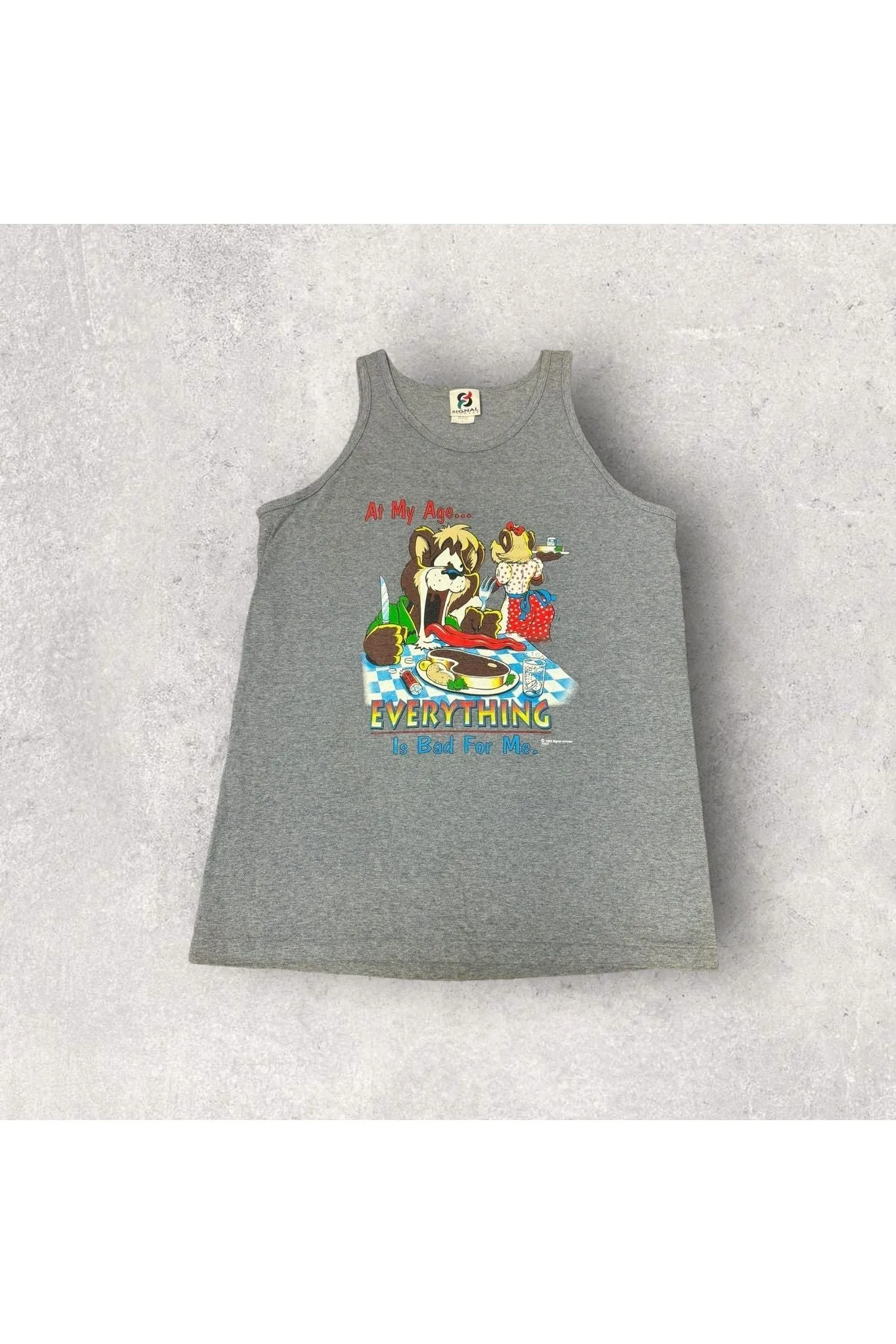 Vintage 1995 Signal Artwear At My Age...Everything Is Bad For Me Tank- L