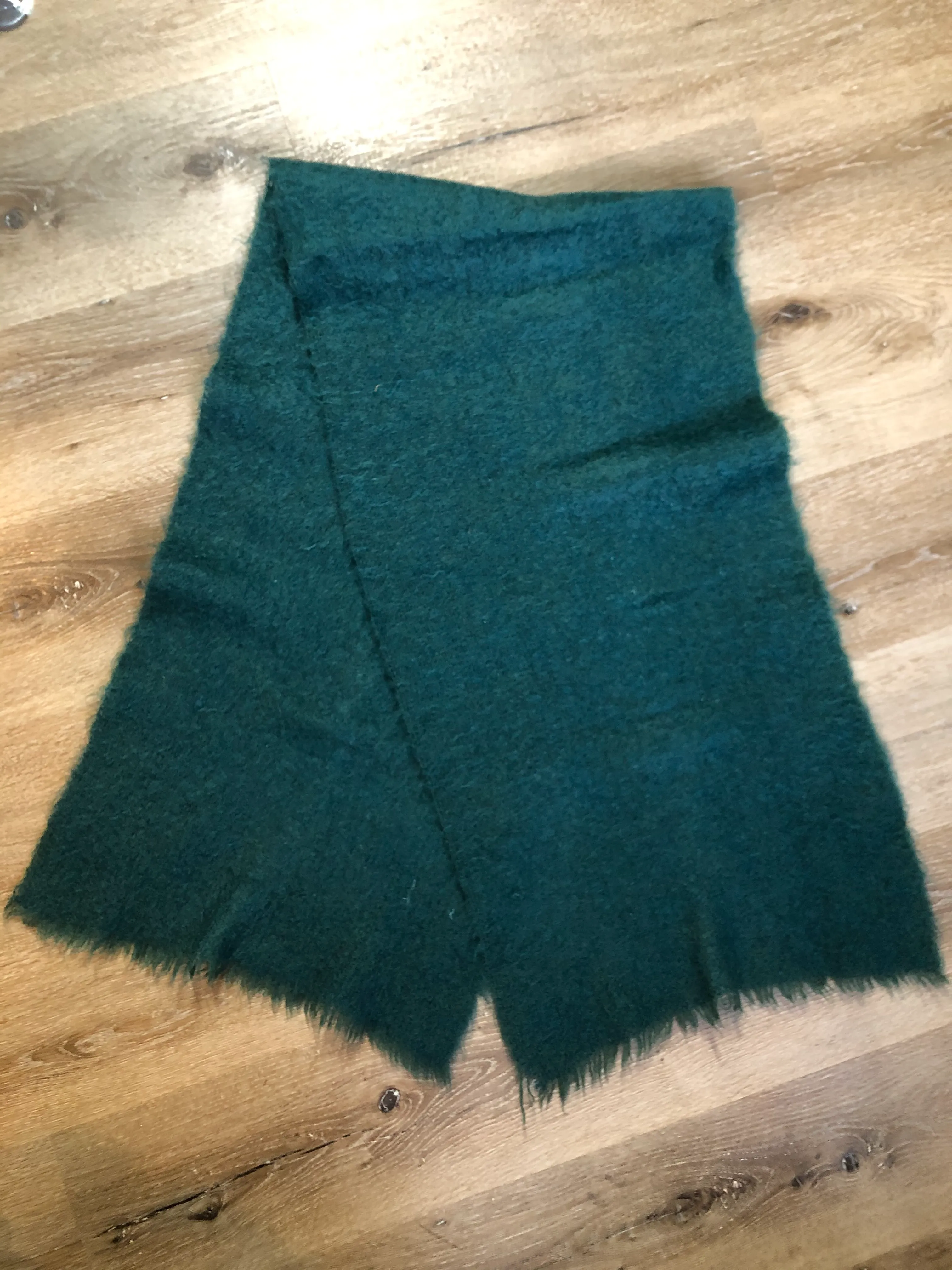 Vintage Dark Green Mohair Scarf