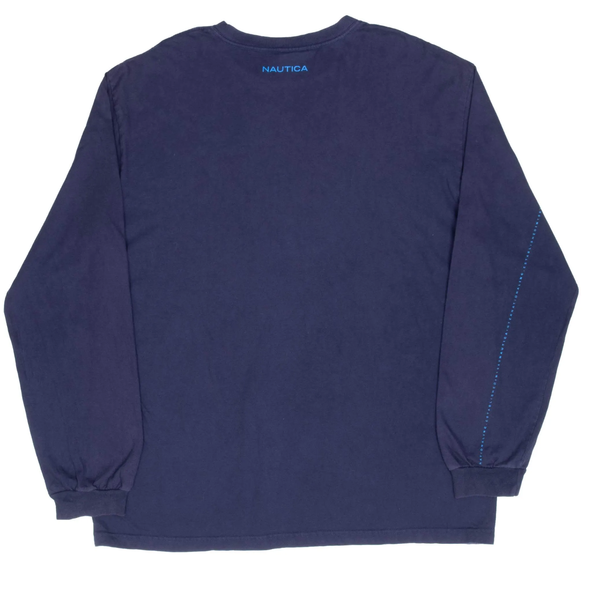VINTAGE NAUTICA BLUE LONG SLEEVE TEE SHIRT 2000S XL