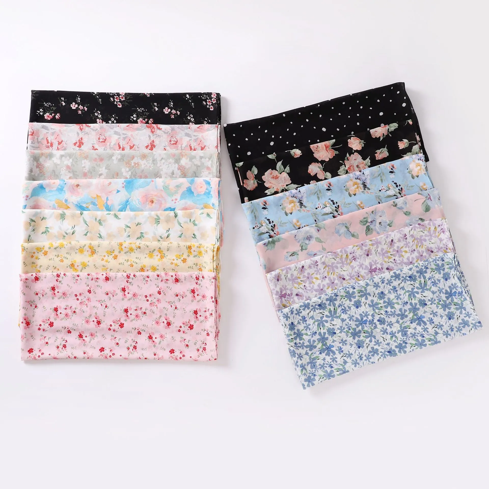 W-0022 printed pearl chiffon hijab scarf