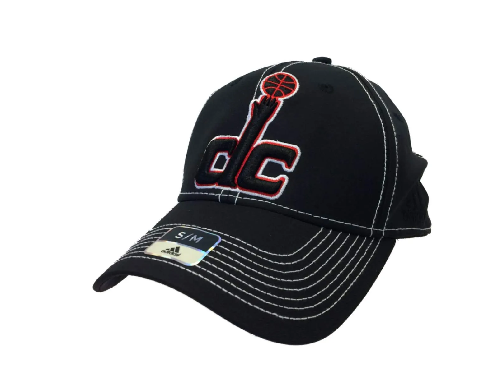 Washington Wizards Adidas Black Structured Fitted Hat Cap (S/M)
