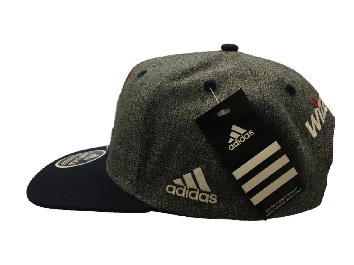 Washington Wizards Adidas Gray Navy Adj Structured Snapback Flat Bill Hat Cap