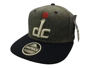Washington Wizards Adidas Gray Navy Adj Structured Snapback Flat Bill Hat Cap