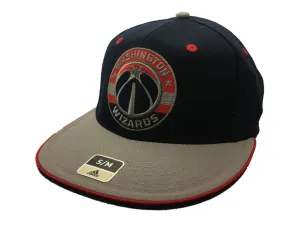 Washington Wizards Adidas SuperFlex Navy Fitted Rounded Flat Bill Hat Cap (S/M)