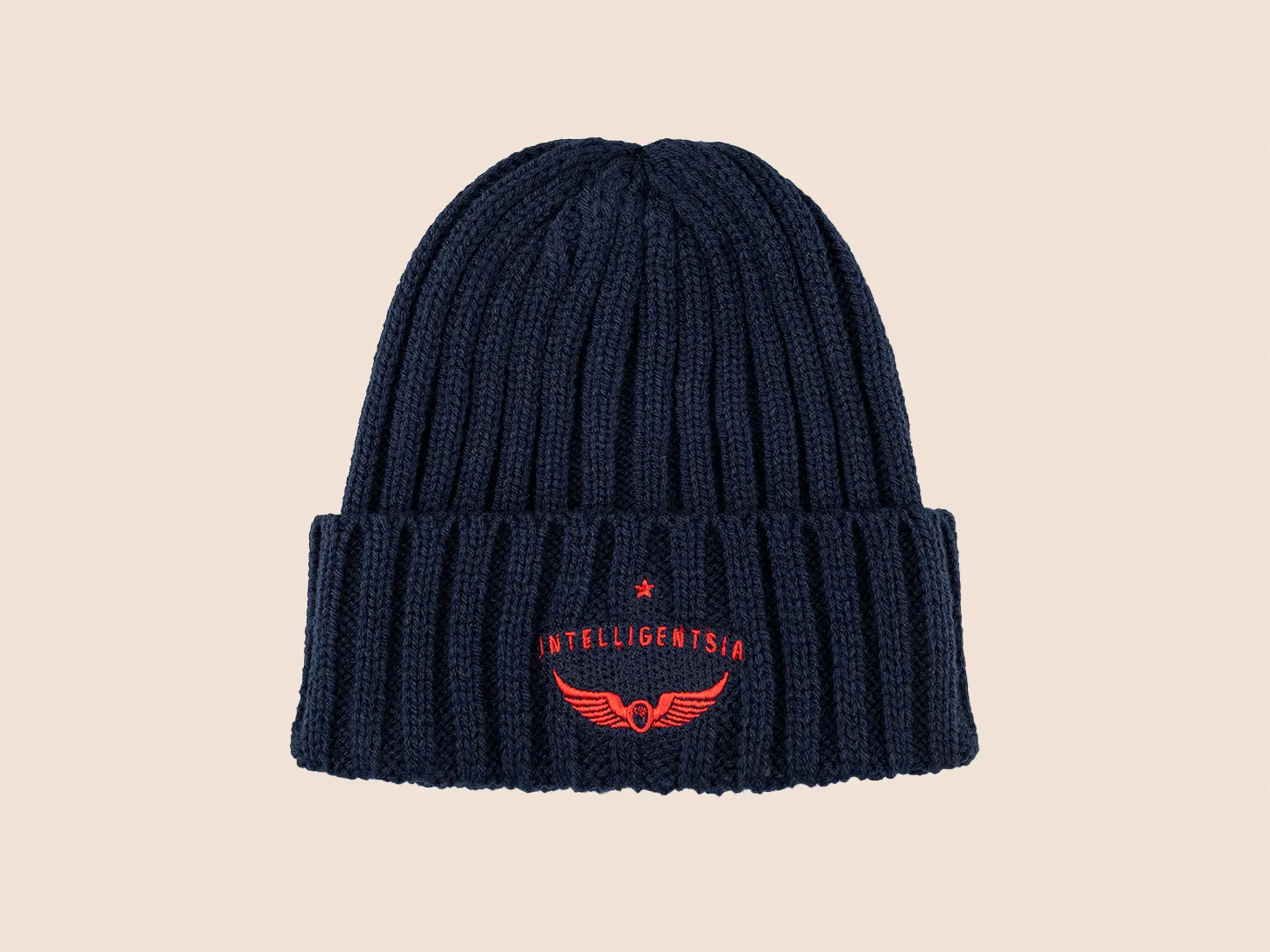 Wing Logo Beanie in Navy