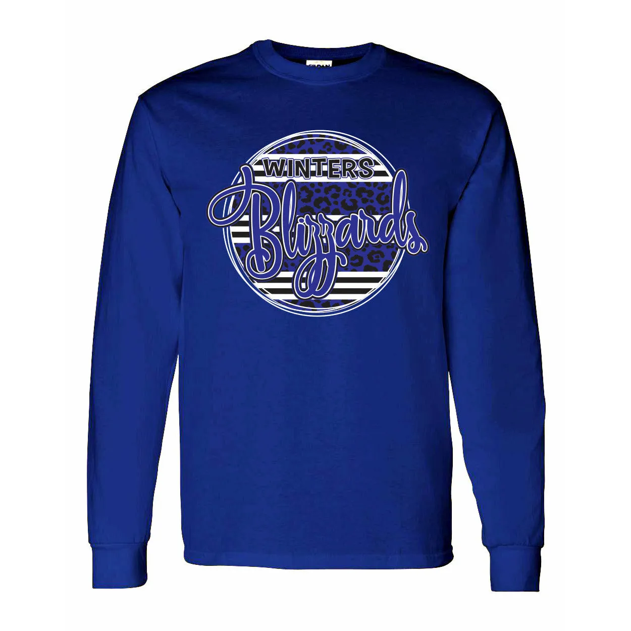 Winters Blizzards - Animal Print Stripe Circle Long Sleeve T-Shirt