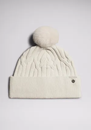 Women's Cable-Knit Pom-Pom Beanie