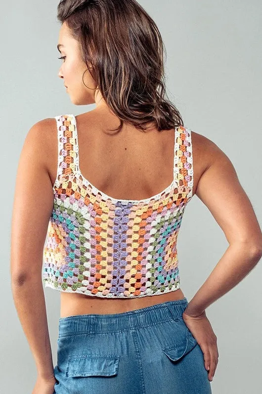 Women's Crochet Cropped Tank Top (Available in 2 Colors)