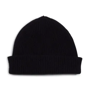 Wool Beanie Hat - Navy