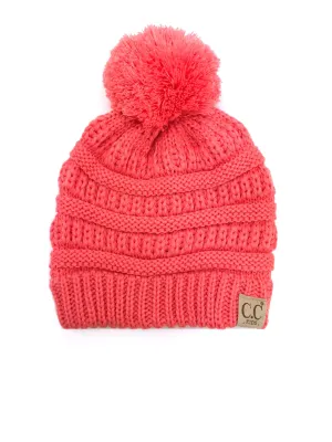 YJ-847 POM Coral Kid Beanie