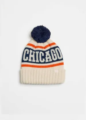 Youth Chicago Varsity Beanie - Navy & Orange