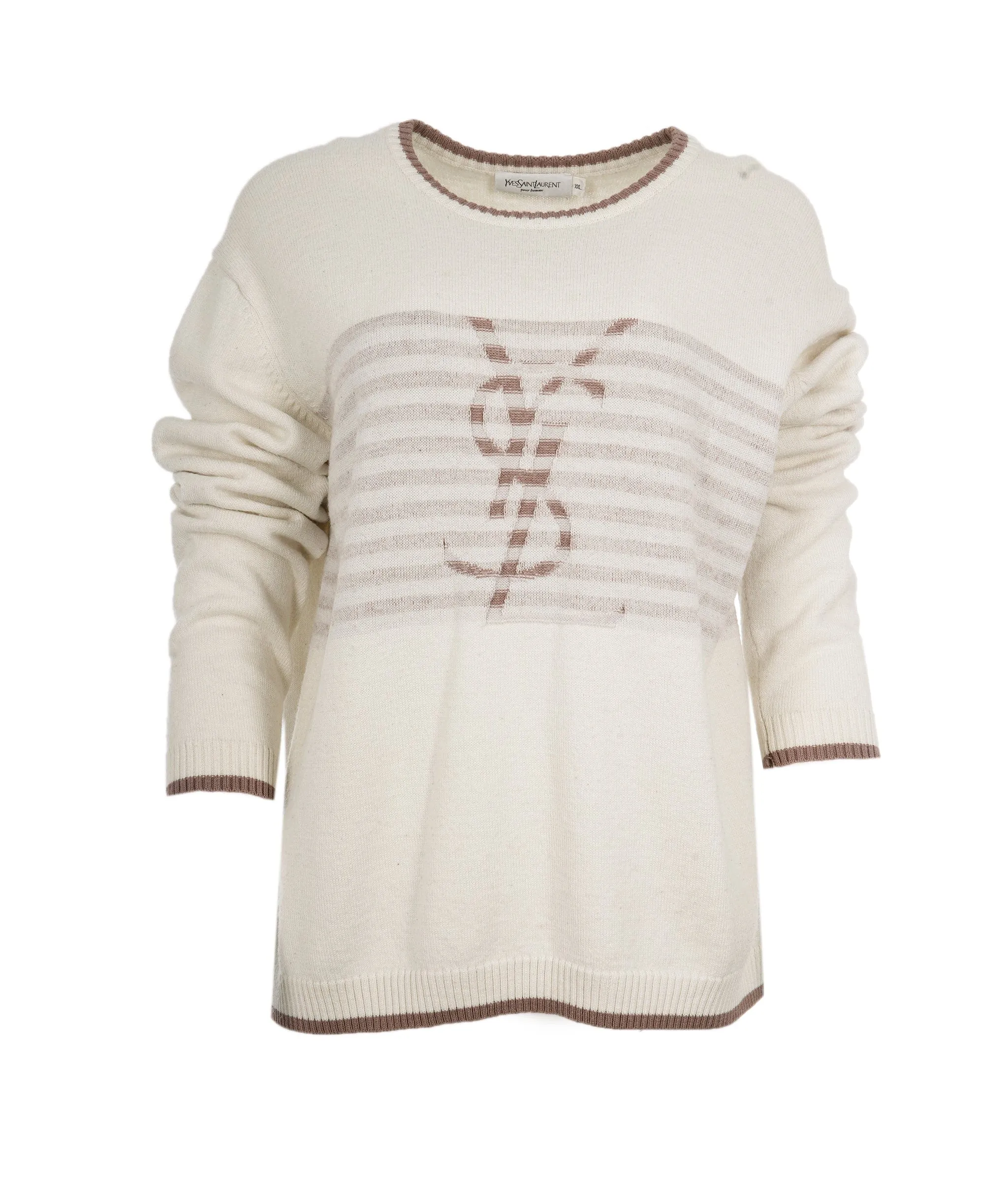 YSL Beige and Cream Crewneck Jumper  ALL0566
