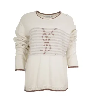 YSL Beige and Cream Crewneck Jumper  ALL0566
